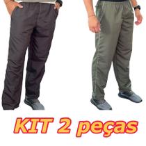 2 Calças Tactel Reforçadas 3 Bolsos Tripla Costura com Vivo na Lateral Azul Royal, Cinza Preto Marinho e Verde Envio 12 2 Calças Tactel Reforçadas 3 Bolsos Tripla Costura com Vivo na Lateral Azul Royal, Cinza Preto Marinho e Verde Envio 12