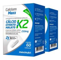 2 Calcio Citrato Malato + Vitaminas K2 D3 Com 60 Cápsulas