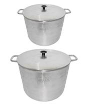 2 Caldeirões Caldeirão Alumínio Batido Fundido N22 + N24 Tampa Grossa 2 Caldeirões Caldeirão Alumínio Batido Fundido N22 + N24 Tampa Grossa