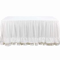 2 camadas de babados berço saia bebê menina berçário roupa de cama pó babado (branco)