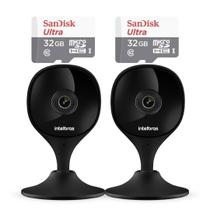 2 Câmeras Ip Wi-fi IMX C Black Intelbras + 2 Cartao 32GB Ultra