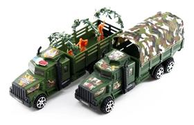 2 caminhão militar exército a Fricção Brinquedo Soldadinho plástico guerra