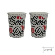2 Caneca 340ml Love You Achocolatado Leite Quente