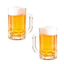 2 caneca de chopp cerveja bebida vidro resistente 400ml