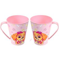 2 Canecas da Patrulha Canina 360ml Rosa Meninas Plasútil
