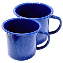 2 Canecas Esmaltada Mãe Agata Tipo Ewel N 8 370ml Cor AZUL