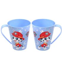 2 Canecas Infantil da Patrulha Canina Azul 360ml Livre BPA