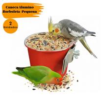 2 Canecas Pequena 190ml em Aluminio c/ Borboleta- Comedouro ou Bebedouro Passaros Diversos 2 Canecas Pequena 190ml em Aluminio c/ Borboleta- Comedouro ou Bebedouro Passaros Diversos