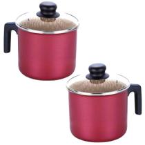 2 Canecos Leiterira Tramontina Antiaderente Paris Com Tampa 14cm 1,9 Litros