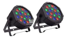 2 Canhao De Led 18 Leds 1w Rgb Dmx Iluminacao Dj Festa - Showtec