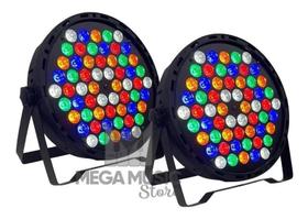 2 Canhão Refletor Led Par 64 Slim Rgbwa 60 Led 5w Ambar Dmx Dj