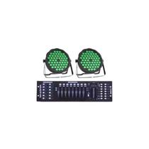 2 Canhao Refletor Par 64 Rgb 54 Leds 3w Triled + Mesa Dmx