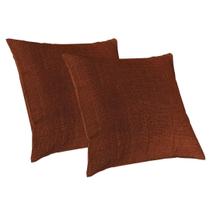 2 Capa Almofada Luxo 50X50 Suede Premium Com Ziper Terracota