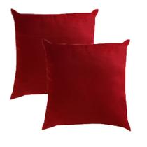 2 Capa almofada Suede Lisa Decorativa Vermelha 45cm x 45cm