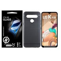 2 Capa Capinha PRETA + 2 P/Vidro LG K41S K410BMW 6.5 - Cell In Power25