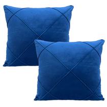 2 Capa de Almofada Suede Texturada Aveludada Drapeada Zíper
