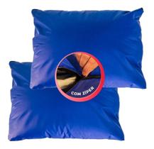 2 Capa De Travesseiro Impermeável Hospitalar Com Zíper 50X70