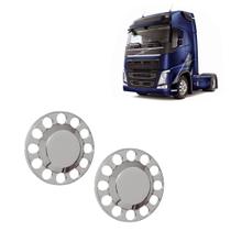 2 Capa para Cubo de Roda p Volvo FH/FM/NH - Traseira Cromada
