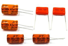 2 Capacitor 47x100, 2 Bipolar 100x100 e 2 Poliester 2m2x250v