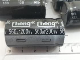 2 Capacitor Formatado 560uf 200v -40 +105 Marca Cheng +-20%