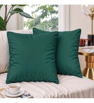 2 Capas Almofada Veludo Suede Sofa Decorativa 45x45 Verde