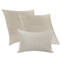 2 Capas Almofadas Decorativa Ziper Invisivel 50x50cm e 1 Capa Retangular 50x30cm Caqui