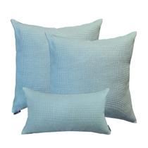 2 Capas Almofadas Decorativa Ziper Invisivel 50x50cm e 2 Capa Retangular 50x30cm Verde Água