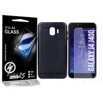 2 Capas Capinha PRETA + 2 P/Vidro compatível Galaxy J4 J400 5.5 - Cell in Power25