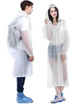 2 Capas Chuva impermeavel Unissex adulto transparente passeio