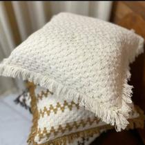 2 capas croche crua com ziper 40x40 artesanal 100% algodão