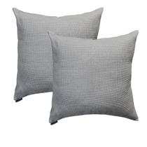 2 Capas de Almofada 50x50cm Suede Luxo Premium Ziper Invisivel Resistente Cinza Claro