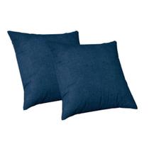 2 Capas de Almofada em Suede Luxo Ziper Invisivel 50cm x 50cm Glamour Azul