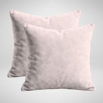 2 Capas de Almofada em Suede Luxo Ziper Invisivel 50cm x 50cm Glamour Rose