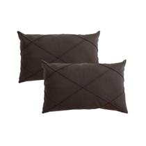 2 Capas De Almofada Retangular Baguete Suede Drapeada 30x50