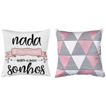 2 Capas P/ Almofada Sarja Estampa Digital Rosa Fundo Branco 45x45cm 2 Capas P/ Almofada Sarja Estampa Digital Rosa Fundo Branco 45x45cm