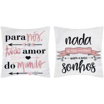 2 Capas P/ Almofada Sarja Estampa Digital Rosa Fundo Branco 45x45cm 2 Capas P/ Almofada Sarja Estampa Digital Rosa Fundo Branco 45x45cm
