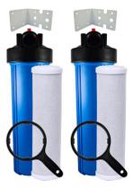 2 Carcaça Filtro Big Blue 20 X 4 1/2 + 2 Carvão Block Azul 2 Carcaça Filtro Big Blue 20 X 4 1/2 + 2 Carvão Block Azul