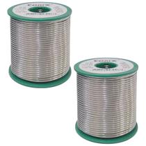 2 Carretel Estanho P/ Solda 40x60 Fluxo Ra 1mm 500g Cobix