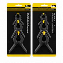2 Cartela Jogo Grampos Plastico Multiuso 3 Pecas 2", 3" E 4" - Eda
