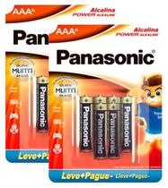 2 Cartela Pilha Panasonic Alcalina AAa Mn2400b4 6 Pilhas