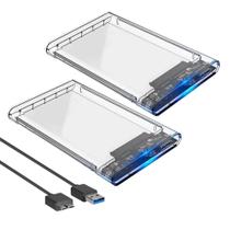 2 Cases Para Hd Externo Transparente Note Sata 2.5 Usb 3.0