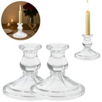 2 Castiçais Porta Vela Decorativo em Vidro Design Sofisticado