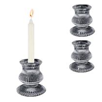 2 Castiçal de Vidro Porta Velas Enfeite Decoração - Equipe Y