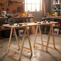 2 Cavaletes de Apoio Para Obra Mesa Pe Madeira Pinus 75x79,5