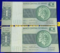 2 Cédulas 1 Cruzeiro Banco Central Do Brasil Antigas Coleção - Moedas Raras