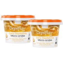 2 Cera Depilatoria De Micro-Ondas Natural Mel 200G Depilflax