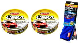 2 Cera Em Pasta Carnaúba Concentrada + 1 Pano Brilho Final