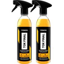 2 Cera Liquida Spray Pronto Uso de Carnauba Proteção e Brilho Tok Final 500ml Vonixx