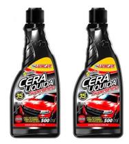 2 Cera Líquida Super Brilho Luxcar Com Silicone Carnaúba