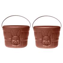 2 Cestas Coelhinho com Alça Grande para Montar Kit Páscoa Chocolates e Doces